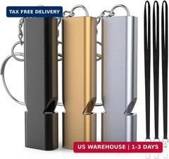 Emergency Whistles, 3-Pack Safety Survival Whistles with Lanyard Keychain, Emerg
