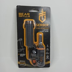 Gerber Survival Bear Grylls Fire Starter Kit Whistle Lanyard Waterproof Storage