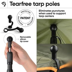 Green Elephant Camping Tarp Poles – 2ft. 9.5 in. x 8ft. 2.8 in., 2