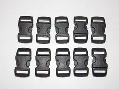 10 – 3/8″ Side Release Contoured Plastic Buckles for Paracord Bracelets Black