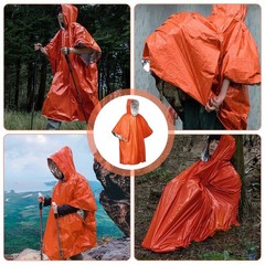 4 Piece Emergency Survival Poncho, Emergency Rain Poncho, Rescue Blanket Bivouac Bag, Emergency…