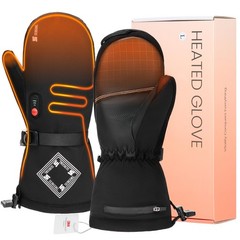SURGOAL Heated Mittens for Men, 22.2WH Battery 7.4V 3000mAh Large, Black