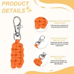 Paracord Zipper Pull, Polyester Zipper Pulls Replacement 5 Pcs & Orange