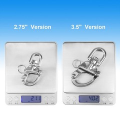 Marine Grade Quick Release Carabiner with Swivel(4-Pack), 2.75″ Corrosion-Res…