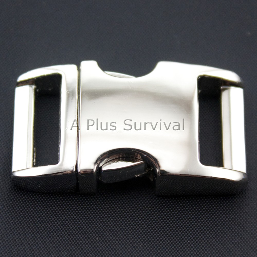 Lot of 50 Metal Curved Top 5/8″ Quick Release Buckle Paracord Survival Bracelet