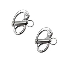 2 PCS Shackle Quick Release Clip Stainless Steel Marine 316 Snap Sailboat Boat