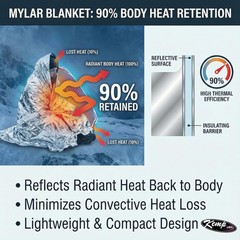 Kemp Usa Emergency Mylar Blanket Pack Of 25 Lightweight Thermal Reflective
