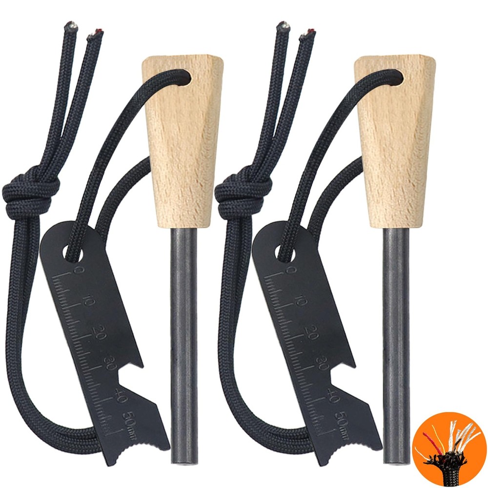 Fire Starter (2 Packs), All-Weather Magnesium Ferro Rod for Camping and Hikin…