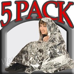 Mylar Science Purchase Emergency Thermal Blankets (5 Pack) 5 Pack Silver