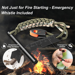 Survival Fire Starter, 4 Inch Ferro Rod, Flint Fire Starters for Hiking and Camp