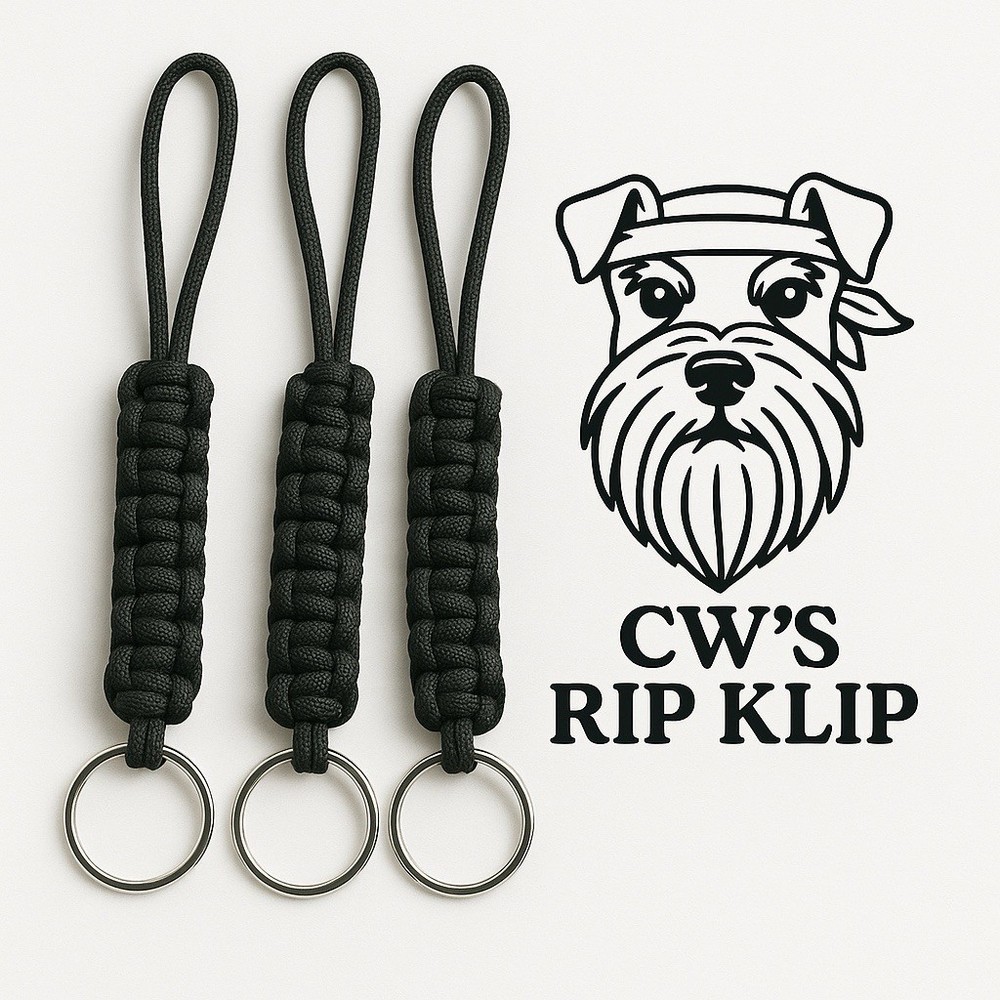 Rip Klip 3-Pack 🔥 Black Paracord Keychains – EDC Lanyard Set – Veteran Handmade