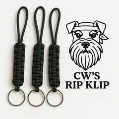Rip Klip 3-Pack 🔥 Black Paracord Keychains – EDC Lanyard Set – Veteran Handmade