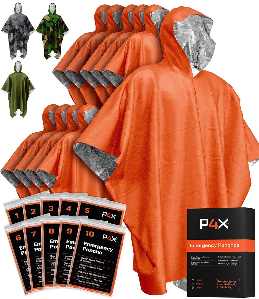 Prepared4X Emergency Mylar Blanket Duty Waterproof Wind-Resistant Green Rain