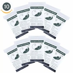 10 Pack – Emergency Solar Blanket Survival Safety Insulating Mylar Thermal Heat