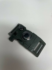 EDC Survival Buckle for bags etc – compass firesteel scraper tool wrench – Olive