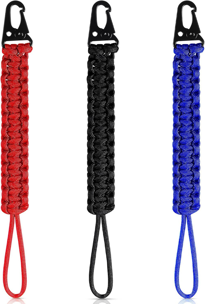 Shappy 3 Pcs 550 Paracord Lanyard Keychain | Heavy Duty Braided, 9 », Paracord