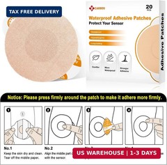 Carbou Freestyle Libre 2/3 Sensor Covers,20PCS Freestyle Adhesive Patches Waterp