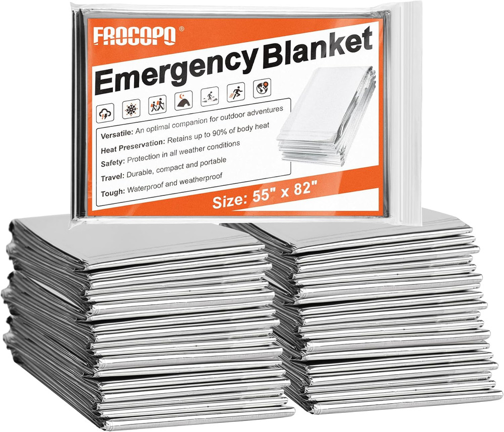 6 Pack Emergency Mylar Blanket, Emergency Blanket Space Blanket Survival Rescue
