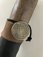 Survival Hiking Staff With Fire steel Leather Pouch And Compass