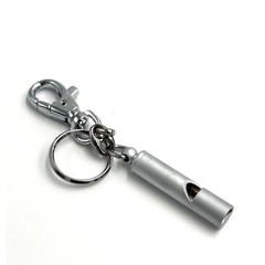 5 pc Metal Wilderness Survival Whistle Key Chain Durable Outdoor Safety Gear NEW