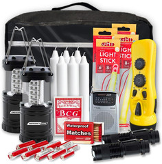 Power Outage Emergency Kit Radio Lantern Flashlight Hurricane Storm Set