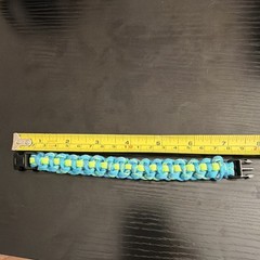 Blue & Green Braided Nylon Paracord Bracelet Plastic Side-Release Buckle