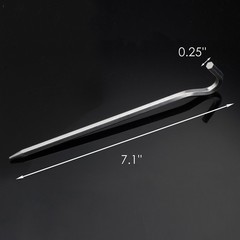 Tent Pegs – 18Pcs Aluminium Stakes with Hook – 7’’ Silver 18pcs