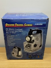 Vintage 9 In 1 Deluxe Radio TV Lantern Spotlight Siren Compass Shoulder Strap