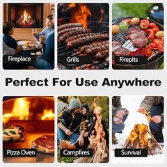 110 Pcs Natural Fire Starters for Fireplace, BBQ, Pizza Oven, Fire Pit & Grill