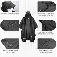 Large Lightweight Rain & Wet Weather Multi-Use Waterproof Camping Hiking Poncho