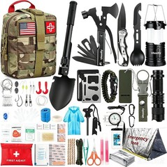 260Pcs Emergency Survival Kit, Full First Aid Supplies with Thermal Emergency…