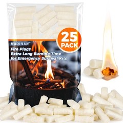 25-Pack Fire Starter Plugs – Survival Tool for Campfires, BBQ, and Camping
