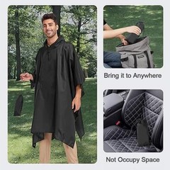 2PK Tactical Rain Poncho Army Military Poncho Shelter Waterproof Ripstop Camping