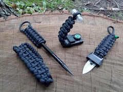 Paracord survival set belt wallet bracelet Spike tool knife neck pouch fob