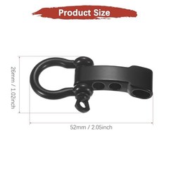 Paracord Bracelet Shackle Buckle [PCS] – Adjustable Metal O Bow 10 Black
