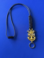 USN E9 MCPO Gold/Silver Anchor with Navy Blue Paracord Neck Lanyard