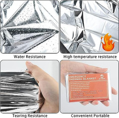 Emergency Mylar Thermal Blankets -Space Blanket Survival Kit Camping Blanket (4-