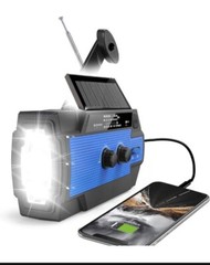 Emergency Crank Weather Radio/flashlight 4000mAh Solar Hand Crank Portable AM/FM