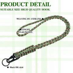 2 Set Heavy Duty Paracord Lanyard Necklace Whistles Strap Braided 550 Keychain L