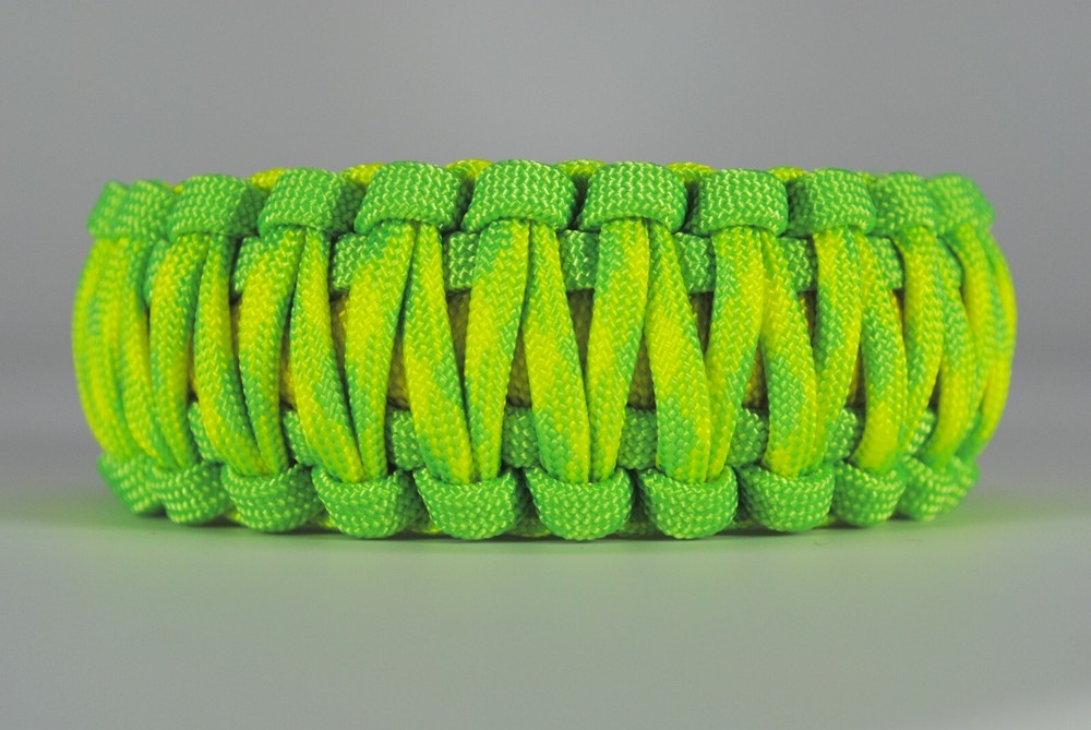550 Paracord Survival Bracelet King Cobra Lime/Yellow/Dayglow «Made in the USA»