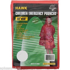 2 Pack Kids Childrens Emergency Poncho Emergency Survival Kit School Camping