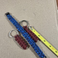 Vintage Paracord Bracelet & 2 Keychains