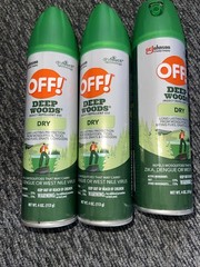 OFF! Deep Woods Insect Repellent VIII Dry Spray 3 Pack 4 oz Ea Bottle w/ Deet-H4