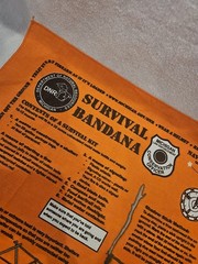 Survival Bandana Michigan DNR Blaze Orange Emergency First Aid Scarf Hiking