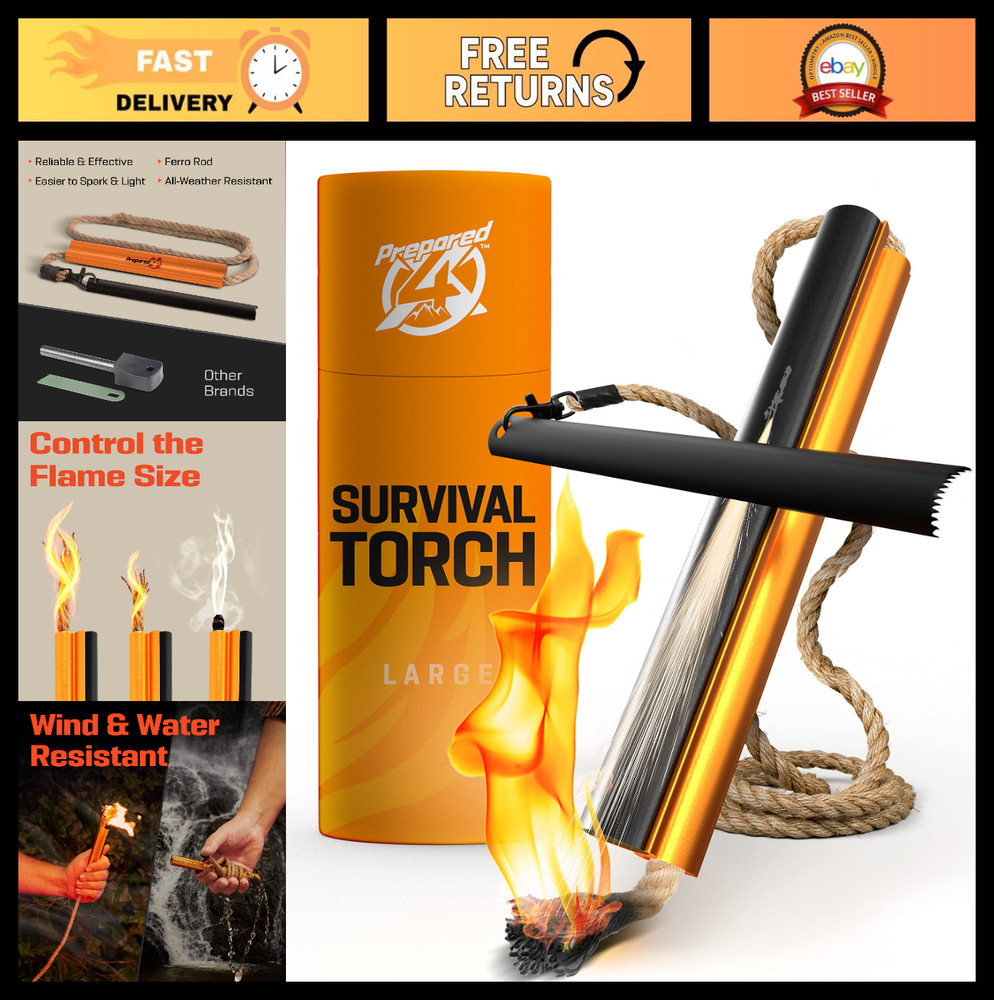All-in-One Flint Steel Fire Starter Kit – Ferro Rod, Waterproof Tinder Wick Rope