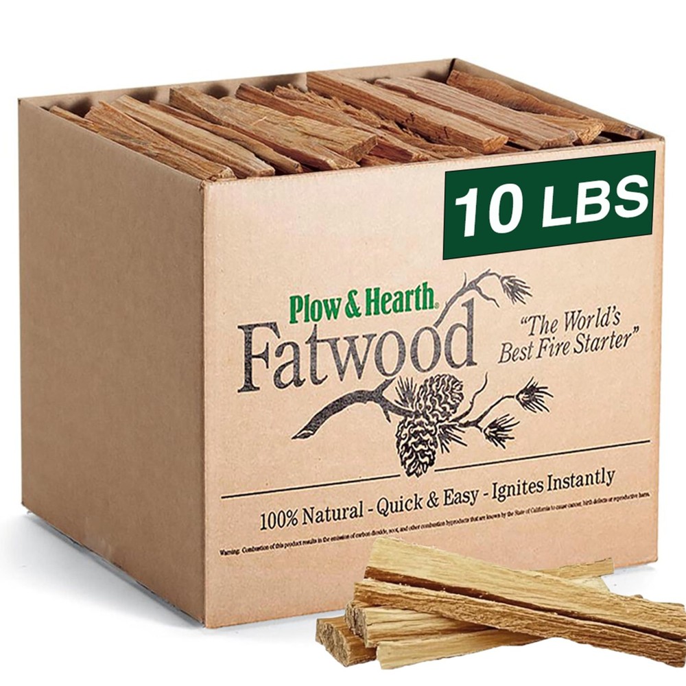 Plow & Hearth 10 LBS Fatwood Fire Starter Sticks Organic Kindling, Easy Ignit…