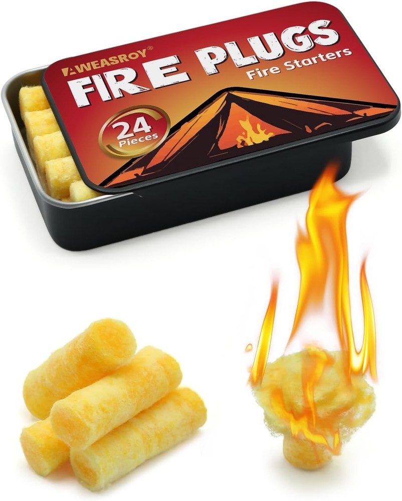 AWEASROY Fire Starter Plugs Windproof 24PCS Camping Kit