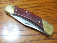 rmk99 Schrade Uncle Henry 8.7″ Folding Knife LB7 USA Wood/Brass Handle VG st135