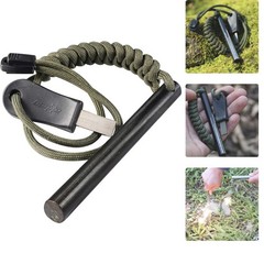4″ Survival Ferro Rod Drilled Flint Fire Starter and Striker Kit-Ferrocerium …
