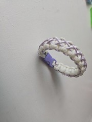 3 Paracord Bracelets 550lb White Approx 6.5″ Outdoor Stylish Waterproof Handmade